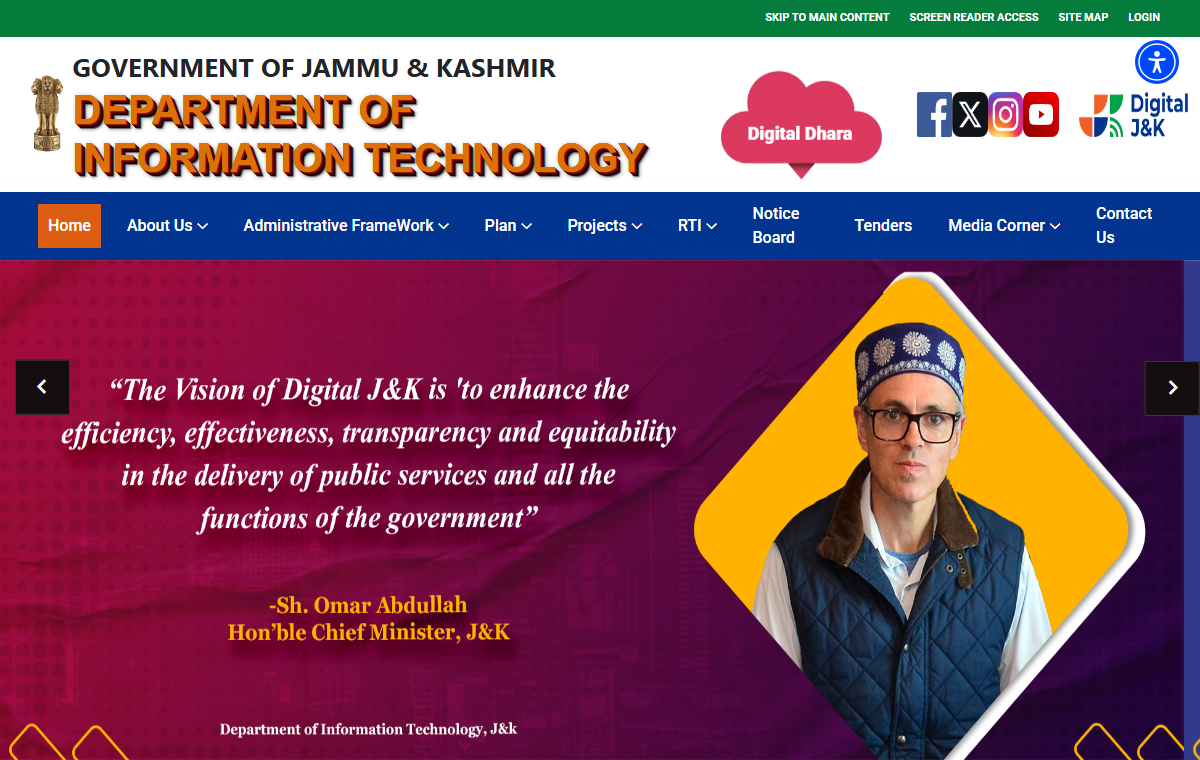 Official Jammu and Kashmir Department of Information Technology portal.